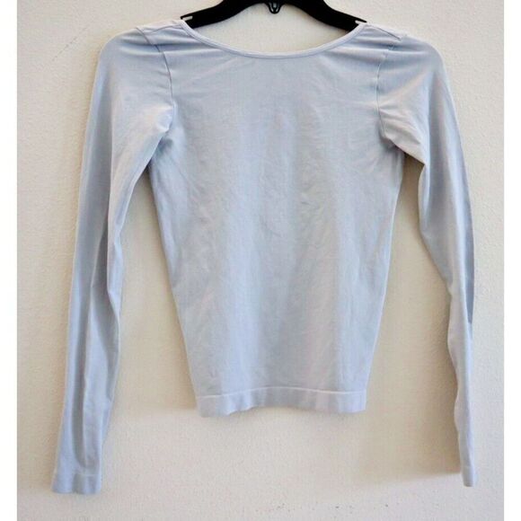 Intimately Free People Women's Sz M/L Lunar Rock Gray Low-Back Seamless L/S Tee - Picture 1 of 6